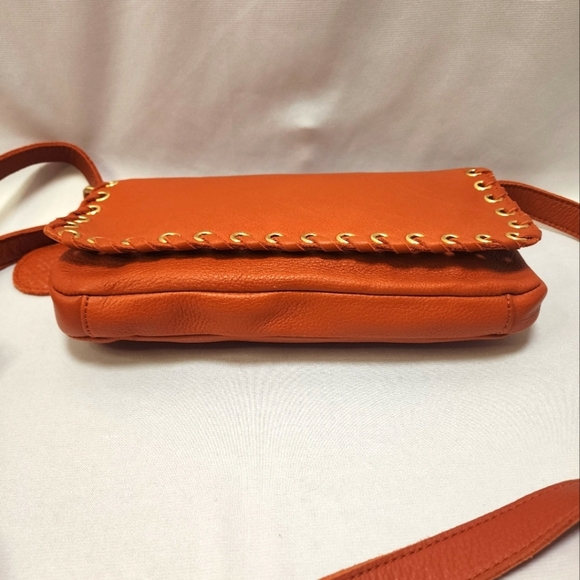 NWT Linea Pelle Rust Color Leather Crossbody Adjustable Bag - Picture 10 of 16